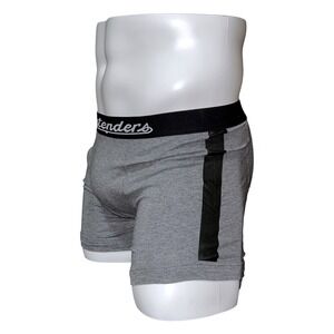 Contenders Mens Challenger Boxer Briefs Grey Black Stripe Ride Control Size S